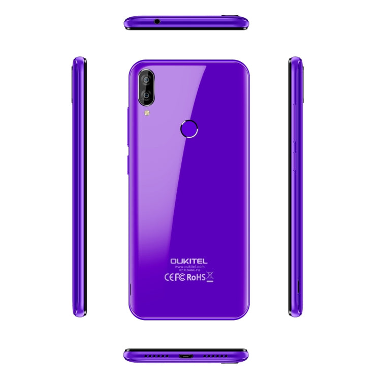 [HK Warehouse] OUKITEL C16, 2GB+16GB, Dual Back Cameras, Face ID & Fingerprint Identification, 5.71 inch Water-drop Screen Android 9.0 Pie MTK6580P Quad Core up to 1.5GHz, Network: 3G, Dual SIM