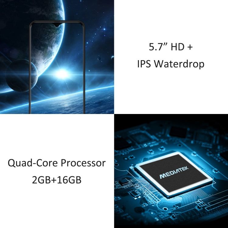 [HK Warehouse] LEAGOO M12, 2GB+16GB, Dual Back Cameras, Face ID Identification, 5.7 inch Water-drop Screen Android 9.0 MTK6739WW Quad Core up to 1.5GHz, Network: 4G, Dual SIM