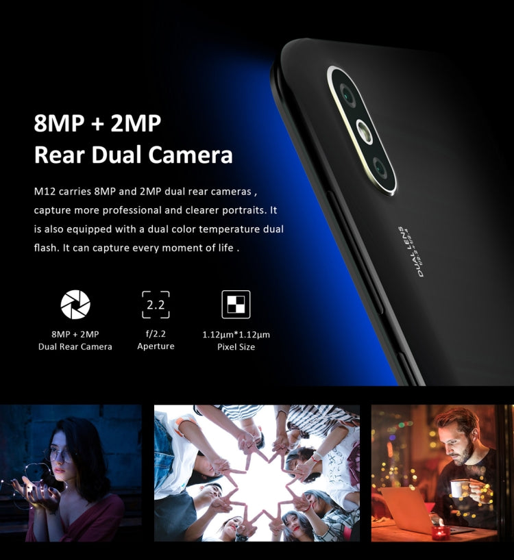 [HK Warehouse] LEAGOO M12, 2GB+16GB, Dual Back Cameras, Face ID Identification, 5.7 inch Water-drop Screen Android 9.0 MTK6739WW Quad Core up to 1.5GHz, Network: 4G, Dual SIM