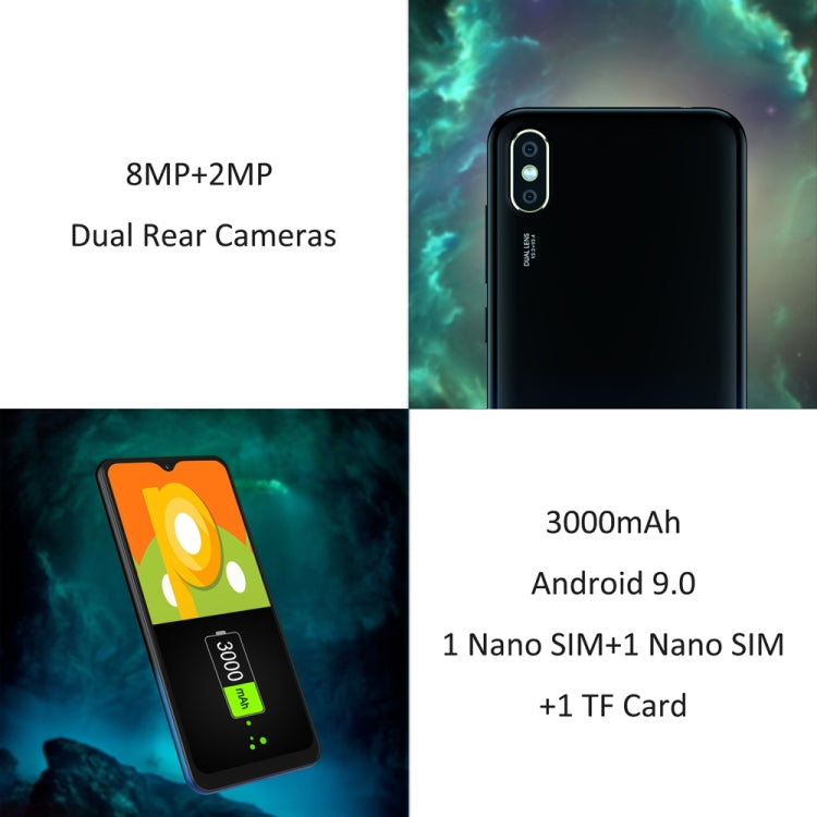 [HK Warehouse] LEAGOO M12, 2GB+16GB, Dual Back Cameras, Face ID Identification, 5.7 inch Water-drop Screen Android 9.0 MTK6739WW Quad Core up to 1.5GHz, Network: 4G, Dual SIM