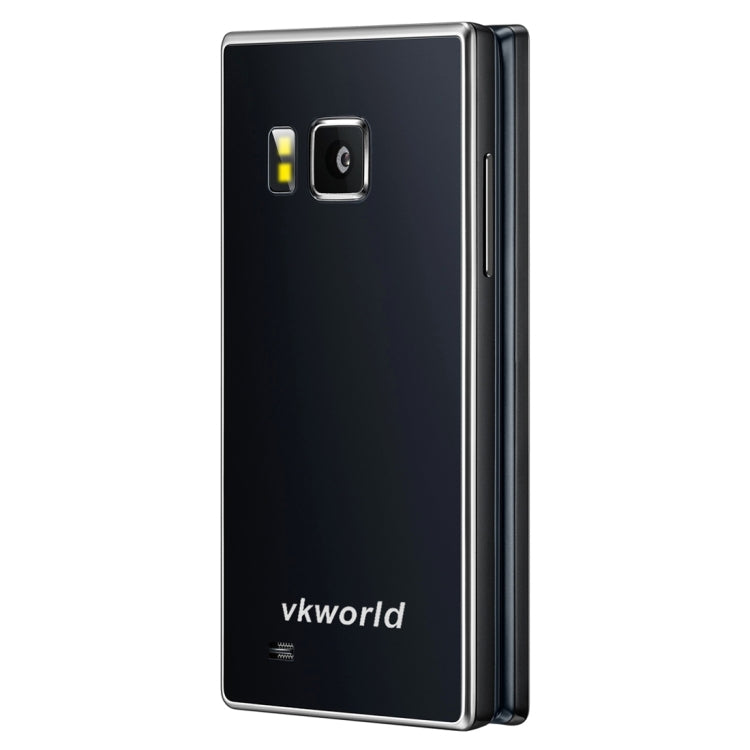 VKworld T2 8GB, 1GB+8GB, Dual-screen Dual-ear Speaker Business Flip Phone, Double Camera Flash, 4.0 inch Double FWVGA + IPS Screen with Physical Keyboard, Android 5.1 MTK6580 Quad Core 1.3GHZ, Network: 3G(Dark Blue)