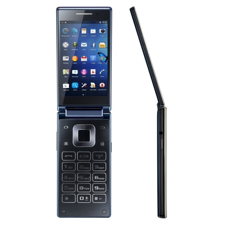 VKworld T2 8GB, 1GB+8GB, Dual-screen Dual-ear Speaker Business Flip Phone, Double Camera Flash, 4.0 inch Double FWVGA + IPS Screen with Physical Keyboard, Android 5.1 MTK6580 Quad Core 1.3GHZ, Network: 3G(Dark Blue)