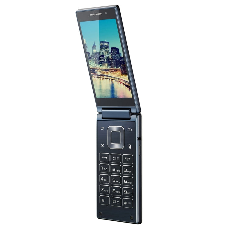 VKworld T2 8GB, 1GB+8GB, Dual-screen Dual-ear Speaker Business Flip Phone, Double Camera Flash, 4.0 inch Double FWVGA + IPS Screen with Physical Keyboard, Android 5.1 MTK6580 Quad Core 1.3GHZ, Network: 3G(Dark Blue)