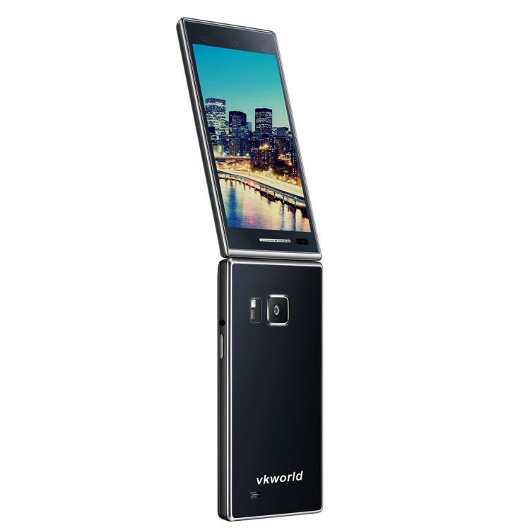 VKworld T2 8GB, 1GB+8GB, Dual-screen Dual-ear Speaker Business Flip Phone, Double Camera Flash, 4.0 inch Double FWVGA + IPS Screen with Physical Keyboard, Android 5.1 MTK6580 Quad Core 1.3GHZ, Network: 3G(Dark Blue)