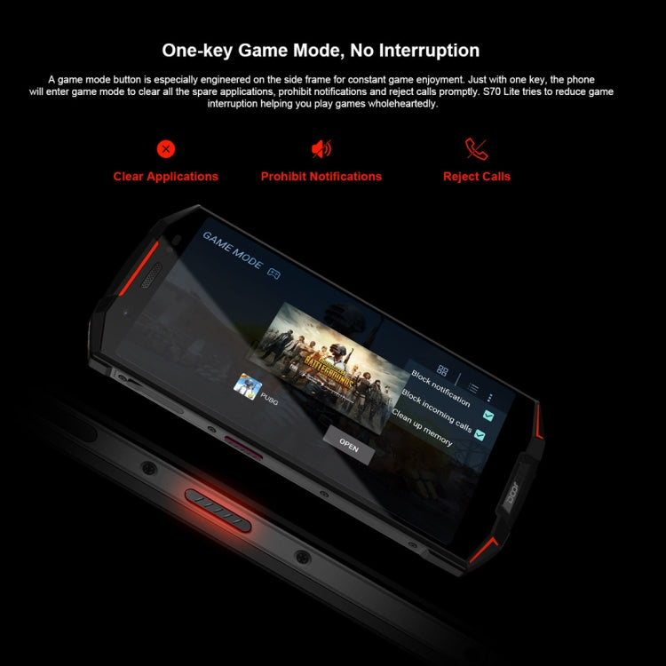 [HK Warehouse] DOOGEE S70 Lite Rugged Phone, 4GB+64GB, IP68 Waterproof Dustproof Shockproof, 5500mAh Battery, Dual Back Cameras, Fingerprint Identification, 5.99 inch Android 8.1 MTK Helio P23 Octa Core up to 2.5GHz, Network: 4G(Red)