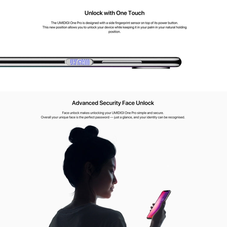 [HK Warehouse] UMIDIGI One Pro, 4GB+64GB, Global Band Dual 4G, Dual Back Cameras, Face ID & Side Fingerprint Identification, 5.9 inch Android 8.1 MTK Helio P23 Octa Core up to 2.0GHz, Network: 4G, VoLTE, NFC, Wireless Charge, Dual SIM