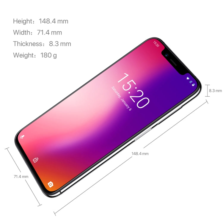 [HK Warehouse] UMIDIGI One Pro, 4GB+64GB, Global Band Dual 4G, Dual Back Cameras, Face ID & Side Fingerprint Identification, 5.9 inch Android 8.1 MTK Helio P23 Octa Core up to 2.0GHz, Network: 4G, VoLTE, NFC, Wireless Charge, Dual SIM