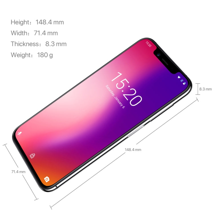 [HK Warehouse] UMIDIGI One Pro, 4GB+64GB, Global Band Dual 4G, Dual Back Cameras, Face ID & Side Fingerprint Identification, 5.9 inch Android 8.1 MTK Helio P23 Octa Core up to 2.0GHz, Network: 4G, VoLTE, NFC, Wireless Charge, Dual SIM