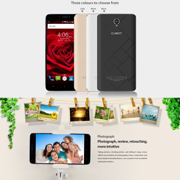 [HK Warehouse] CUBOT Max 32GB, Network: 4G, 4100mAh Big Battery, Support 2.4GHz / 5GHz Dual Band WiFi, 6.0 inch Big IPS Screen Display, Android 6.0 OS, MT6753A Octa Core, RAM: 3GB(White)
