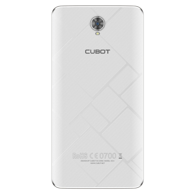 [HK Warehouse] CUBOT Max 32GB, Network: 4G, 4100mAh Big Battery, Support 2.4GHz / 5GHz Dual Band WiFi, 6.0 inch Big IPS Screen Display, Android 6.0 OS, MT6753A Octa Core, RAM: 3GB(White)