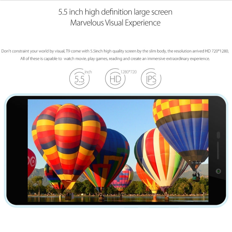 THL T9 8GB, Network: 4G, 360 Degrees Fingerprint Identification, 5.5 inch Android 6.0 MT6737 Quad Core 1.3GHZ, RAM: 1GB