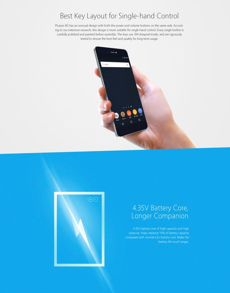 [HK Warehouse] BLUBOO Picasso, 2GB+16GB, 5.0 inch Android 6.0 MTK6735 Quad Core up to 1.3GHz, Network: 4G, Dual SIM(Gold)
