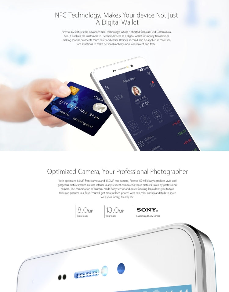 [HK Warehouse] BLUBOO Picasso, 2GB+16GB, 5.0 inch Android 6.0 MTK6735 Quad Core up to 1.3GHz, Network: 4G, Dual SIM(Gold)