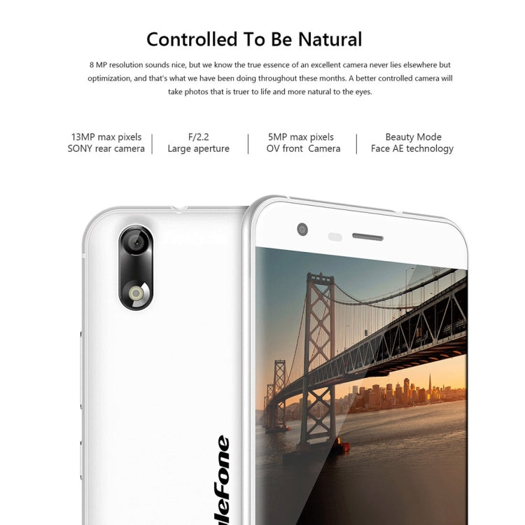 [HK Warehouse] Ulefone Paris Lite, 1GB+16GB, 5.0 inch 2.5D Arc Corning Gorilla Glass 3 Android 6.0 MTK6850A Quad-core up to 1.2GHz, Network: 3G, OTG, Dual SIM