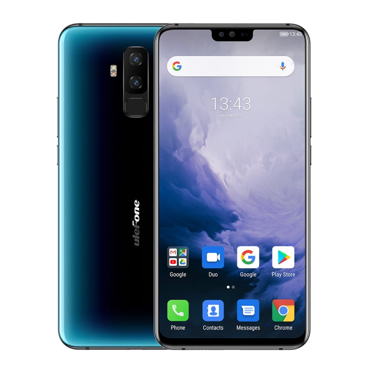 [HK Warehouse] Ulefone T2, Global Dual 4G, 6GB+128GB, Dual Back Cameras, Face ID & Fingerprint Identification, 4200mAh Battery, 6.7 inch Android 9.0 MTK6771T Helio P70 Octa Core 64-bit up to 2.1GHz, Network: 4G, OTG, NFC, Dual SIM, Wireless Charging
