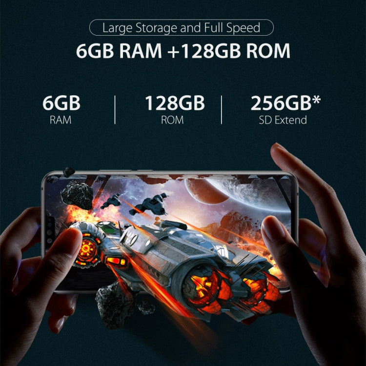 [HK Warehouse] Ulefone T2, Global Dual 4G, 6GB+128GB, Dual Back Cameras, Face ID & Fingerprint Identification, 4200mAh Battery, 6.7 inch Android 9.0 MTK6771T Helio P70 Octa Core 64-bit up to 2.1GHz, Network: 4G, OTG, NFC, Dual SIM, Wireless Charging