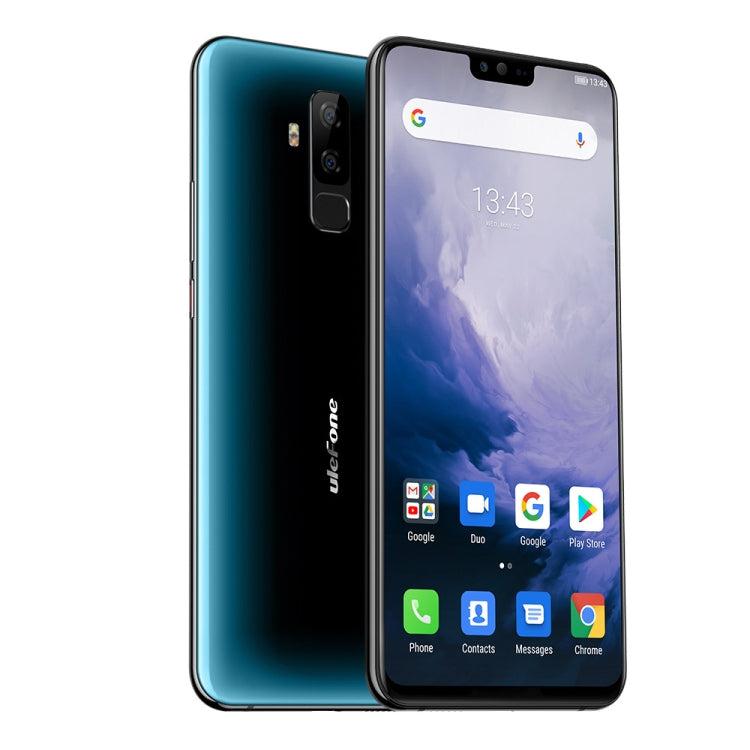 [HK Warehouse] Ulefone T2, Global Dual 4G, 6GB+128GB, Dual Back Cameras, Face ID & Fingerprint Identification, 4200mAh Battery, 6.7 inch Android 9.0 MTK6771T Helio P70 Octa Core 64-bit up to 2.1GHz, Network: 4G, OTG, NFC, Dual SIM, Wireless Charging