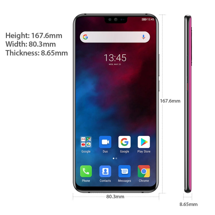 [HK Warehouse] Ulefone T2, Global Dual 4G, 6GB+128GB, Dual Back Cameras, Face ID & Fingerprint Identification, 4200mAh Battery, 6.7 inch Android 9.0 MTK6771T Helio P70 Octa Core 64-bit up to 2.1GHz, Network: 4G, OTG, NFC, Dual SIM, Wireless Charging
