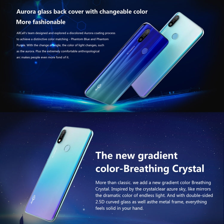 AllCall S10, 4GB+64GB, Dual Back Cameras, Fingerprint & Face Identification, 6.22 inch Android 9.0 MTK6763 Helio P23 Octa Core up to 2.0GHz, Network: 4G, OTG, Dual SIM