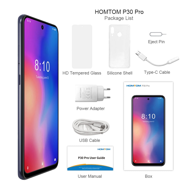 [HK Warehouse] HOMTOM P30 Pro, 4GB+64GB, Triple Back Cameras, Face ID & Fingerprint Identification, 6.41 inch Android 9.0 Helio P23 MTK6763 Octa Core up to 2.0GHz, Network: 4G, OTG, OTA, Dual SIM