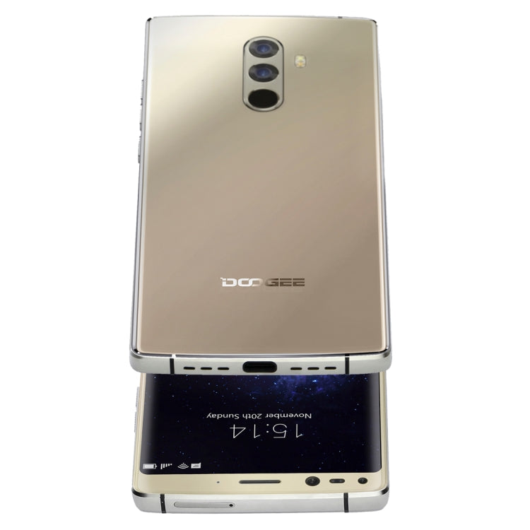 [HK Warehouse] DOOGEE MIX 2, 6GB+128GB, Dual Back Cameras + Dual Front Cameras, Fingerprint Identification, 4060mAh Battery, 5.99 inch Android 7.1 Helio P25 Octa Core 1.64GHz + 2.5GHz, Network: 4G, OTA, Dual SIM (Gold)