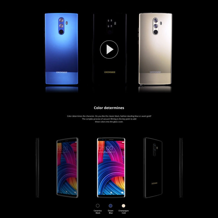 [HK Warehouse] DOOGEE MIX 2, 6GB+128GB, Dual Back Cameras + Dual Front Cameras, Fingerprint Identification, 4060mAh Battery, 5.99 inch Android 7.1 Helio P25 Octa Core 1.64GHz + 2.5GHz, Network: 4G, OTA, Dual SIM (Gold)