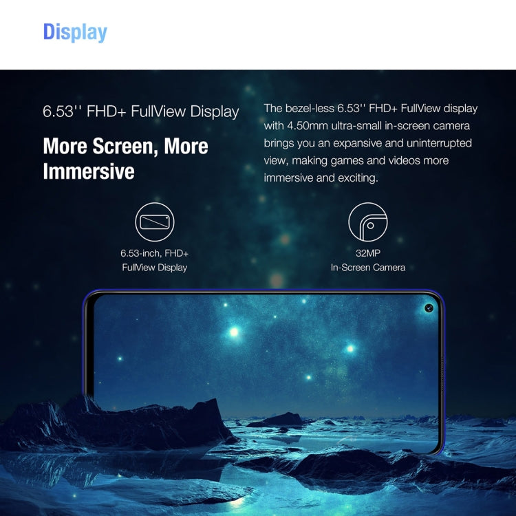 [HK Warehouse] UMIDIGI F2, 6GB+128GB, 48MP AI Quad Cameras, 5150mAh Battery, Face ID & Fingerprint Identification, 6.53 inch FullView Screen Android 10 MTK Helio P70 Octa Core up to 2.1GHz, Network: 4G, OTG, NFC, Dual SIM, FM