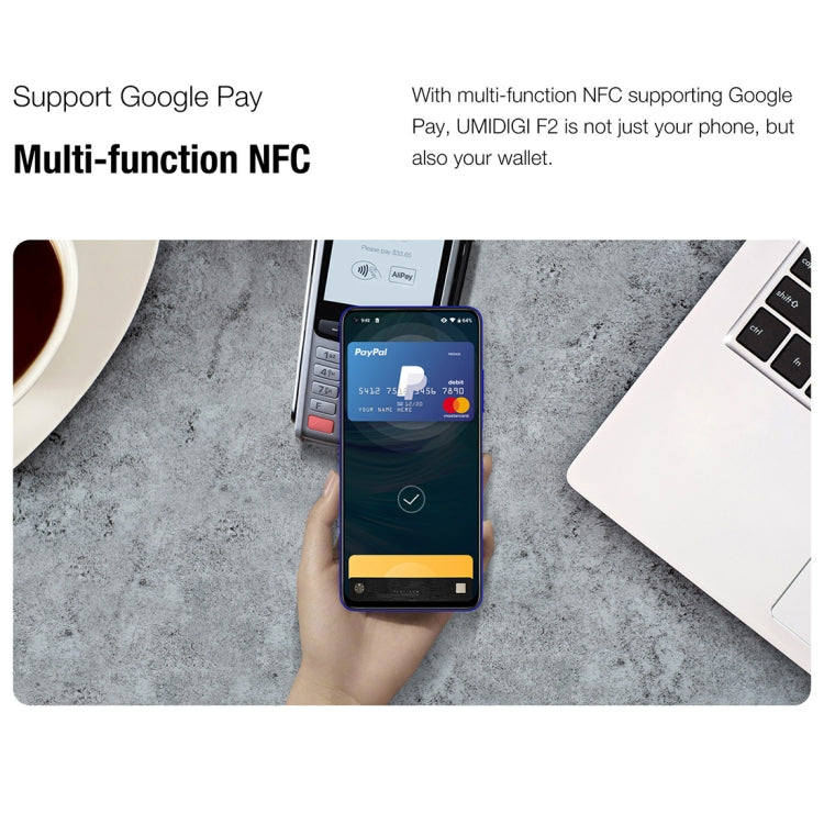 [HK Warehouse] UMIDIGI F2, 6GB+128GB, 48MP AI Quad Cameras, 5150mAh Battery, Face ID & Fingerprint Identification, 6.53 inch FullView Screen Android 10 MTK Helio P70 Octa Core up to 2.1GHz, Network: 4G, OTG, NFC, Dual SIM, FM