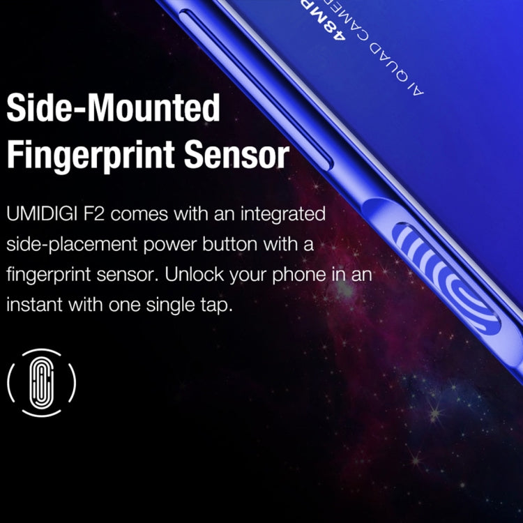 [HK Warehouse] UMIDIGI F2, 6GB+128GB, 48MP AI Quad Cameras, 5150mAh Battery, Face ID & Fingerprint Identification, 6.53 inch FullView Screen Android 10 MTK Helio P70 Octa Core up to 2.1GHz, Network: 4G, OTG, NFC, Dual SIM, FM