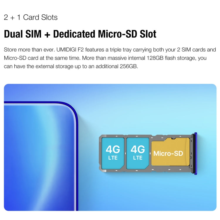 [HK Warehouse] UMIDIGI F2, 6GB+128GB, 48MP AI Quad Cameras, 5150mAh Battery, Face ID & Fingerprint Identification, 6.53 inch FullView Screen Android 10 MTK Helio P70 Octa Core up to 2.1GHz, Network: 4G, OTG, NFC, Dual SIM, FM