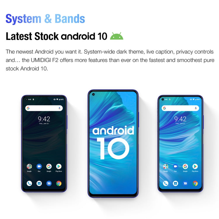 [HK Warehouse] UMIDIGI F2, 6GB+128GB, 48MP AI Quad Cameras, 5150mAh Battery, Face ID & Fingerprint Identification, 6.53 inch FullView Screen Android 10 MTK Helio P70 Octa Core up to 2.1GHz, Network: 4G, OTG, NFC, Dual SIM, FM