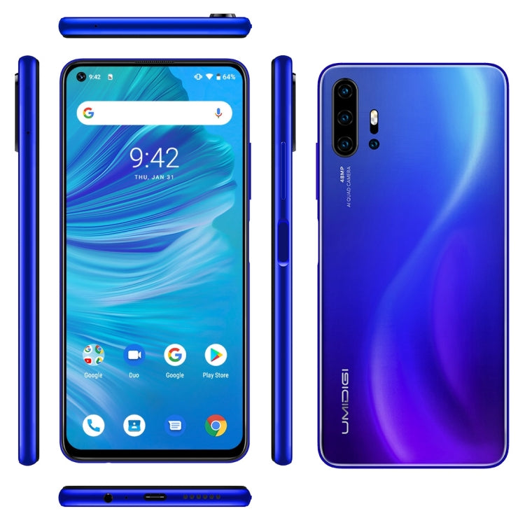 [HK Warehouse] UMIDIGI F2, 6GB+128GB, 48MP AI Quad Cameras, 5150mAh Battery, Face ID & Fingerprint Identification, 6.53 inch FullView Screen Android 10 MTK Helio P70 Octa Core up to 2.1GHz, Network: 4G, OTG, NFC, Dual SIM, FM