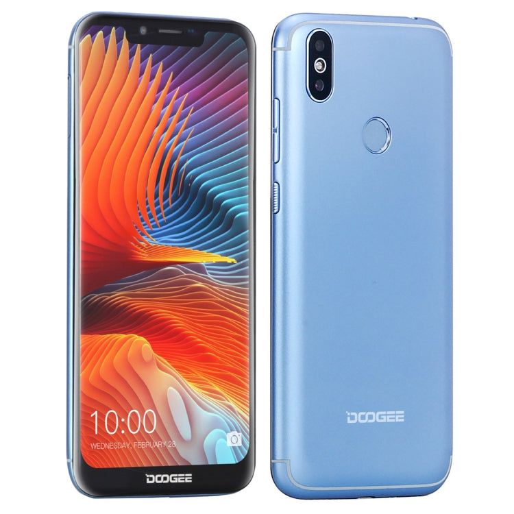 [HK Warehouse] DOOGEE BL5500 Lite, 2GB+16GB, Dual Back Cameras, DTouch Fingerprint, 5500mAh Battery, 6.19 inch U-notch Android 8.1 MTK6739WA Quad Core up to 1.3GHz, Network: 4G,  OTA, Dual SIM(Blue)