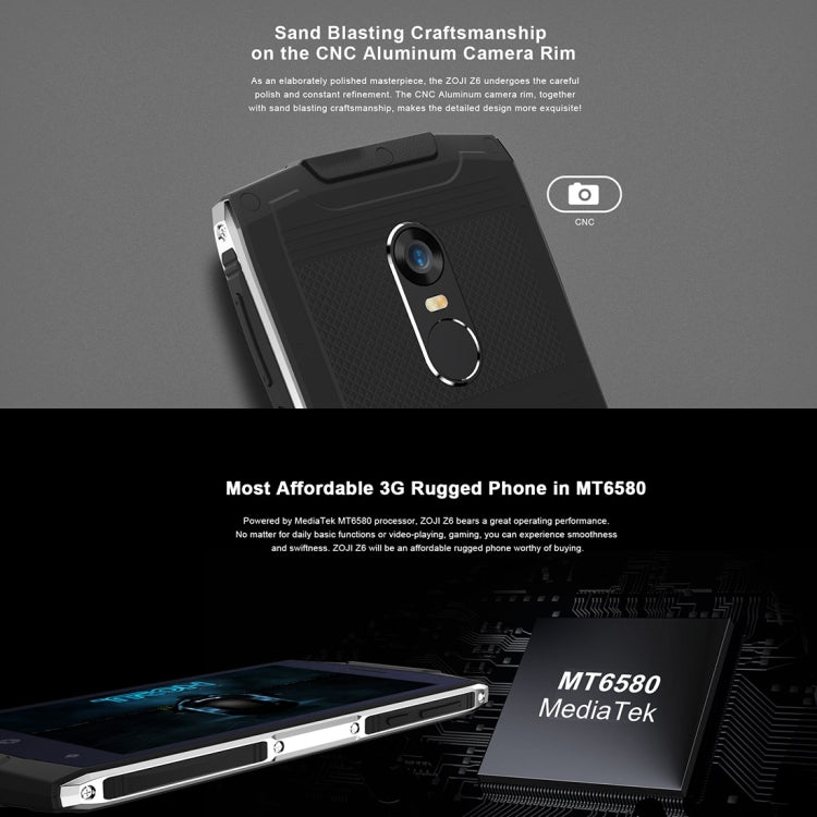 [HK Warehouse] HOMTOM ZOJI Z6 Triple Proofing Phone, 1GB+8GB, IP68 Waterproof Dustproof Shockproof, Fingerprint Unlock, 4.7 inch Android 6.0 MTK6580 Quad Core up to 1.3GHz, Network: 3G, OTA, GPS, BT, WiFi, FM, Dual SIM(Green)