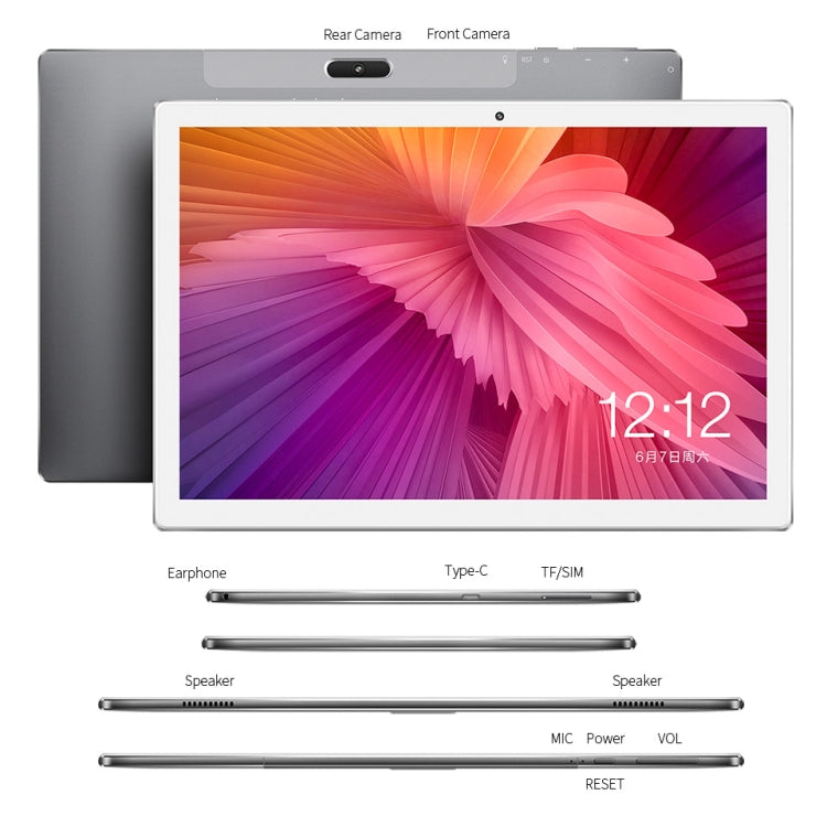 Teclast M30 4G Calling Tablet, 10.1 inch, 3GB+64GB, 7500mAh Battery, Android 8.0 MT6797T(X27) Deca Core 2.6GHz, Support Bluetooth & Dual Band WiFi & TF Card & OTG & GPS(Grey)