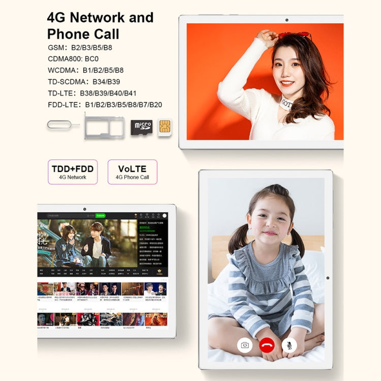 Teclast M30 4G Calling Tablet, 10.1 inch, 4GB+128GB, 7500mAh Battery, Android 8.0 MT6797T(X27) Deca Core 2.6GHz, Support Bluetooth & Dual Band WiFi & TF Card & OTG & GPS(Grey)