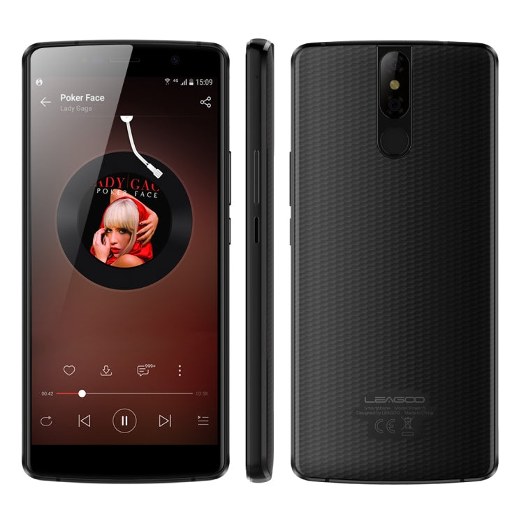 [HK Warehouse] LEAGOO POWER 5, Dual 4G, 6GB+64GB, Dual Back Cameras, 7000mAh Battery, Face ID & Fingerprint Identification, 5.99 inch Android 8.1 MTK6763 Octa Core up to  2.0GHz, Network: 4G, Dual SIM, Wireless Charge(Black)