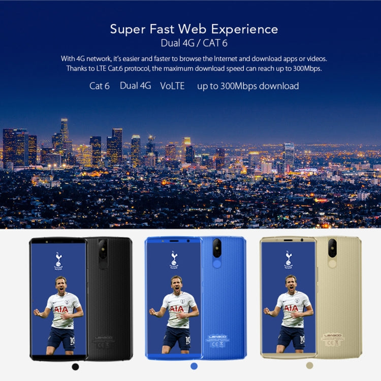 [HK Warehouse] LEAGOO POWER 5, Dual 4G, 6GB+64GB, Dual Back Cameras, 7000mAh Battery, Face ID & Fingerprint Identification, 5.99 inch Android 8.1 MTK6763 Octa Core up to  2.0GHz, Network: 4G, Dual SIM, Wireless Charge(Black)