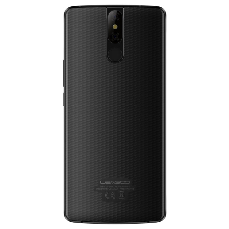 [HK Warehouse] LEAGOO POWER 5, Dual 4G, 6GB+64GB, Dual Back Cameras, 7000mAh Battery, Face ID & Fingerprint Identification, 5.99 inch Android 8.1 MTK6763 Octa Core up to  2.0GHz, Network: 4G, Dual SIM, Wireless Charge(Black)