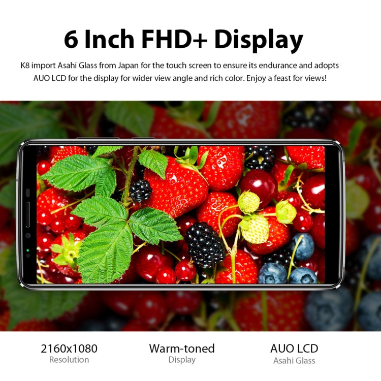 [HK Warehouse] OUKITEL K8, 4GB+64GB, Dual Back Cameras, Face ID & Fingerprint Identification, 5000mAh Battery, 6.0 inch Android 8.0 MTK6750T Octa Core up to 1.5GHz, Network: 4G, OTG (Space Gray)