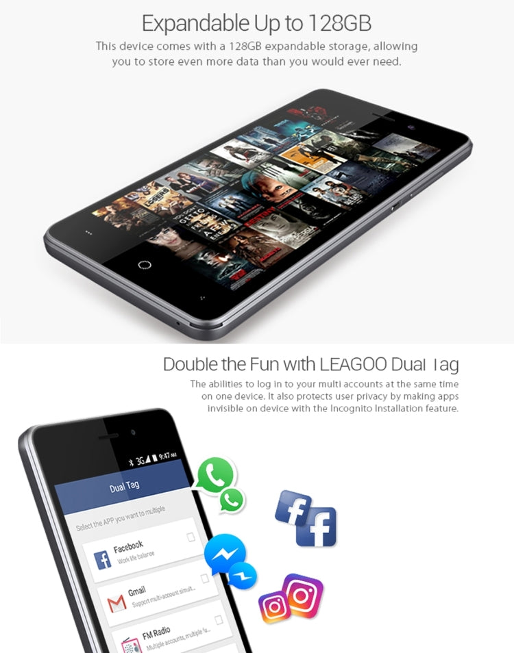 [HK Warehouse] LEAGOO Z3C, 512MB+8GB, 4.5 inch LEAGOO OS 1.1 Lite (Android 6.0) SC7731c Cortex A7 Quad Core up to 1.3GHz, Network: 3G (European Version)(Gold)