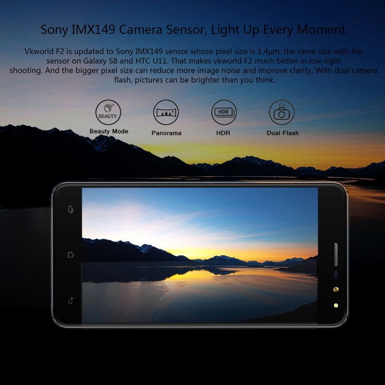[HK Warehouse] VKworld F2, 2GB+16GB, 5.0 inch 2.5D Android 6.0 MTK6580A Quad Core up to 1.3GHz, Network: 3G, Dual SIM, OTA, GPS