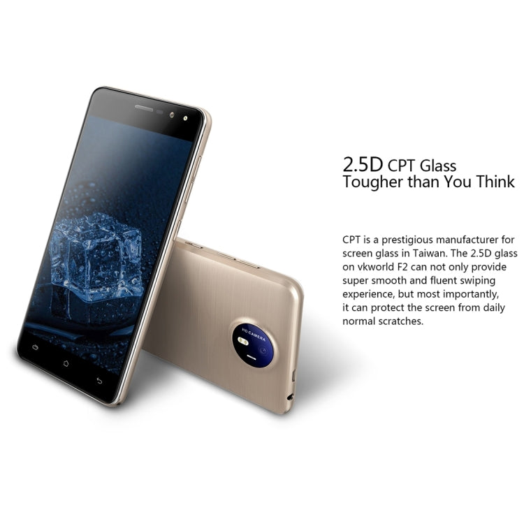 [HK Warehouse] VKworld F2, 2GB+16GB, 5.0 inch 2.5D Android 6.0 MTK6580A Quad Core up to 1.3GHz, Network: 3G, Dual SIM, OTA, GPS