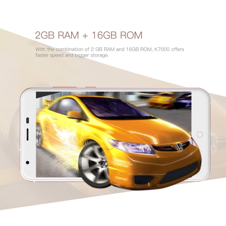 [HK Warehouse] OUKITEL K7000, 2GB+16GB, Fingerprint Identification, 5.0 inch 2.5D Polished Android 6.0 MTK6737 Quad Core up to 1.3GHz, Network: 4G