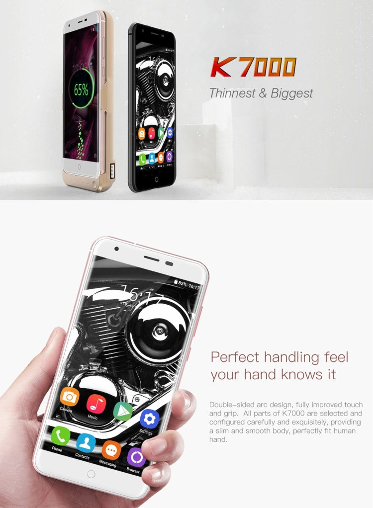 [HK Warehouse] OUKITEL K7000, 2GB+16GB, Fingerprint Identification, 5.0 inch 2.5D Polished Android 6.0 MTK6737 Quad Core up to 1.3GHz, Network: 4G