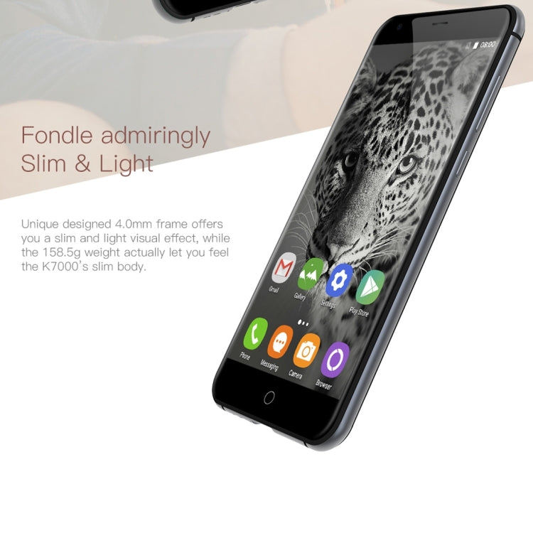 [HK Warehouse] OUKITEL K7000, 2GB+16GB, Fingerprint Identification, 5.0 inch 2.5D Polished Android 6.0 MTK6737 Quad Core up to 1.3GHz, Network: 4G