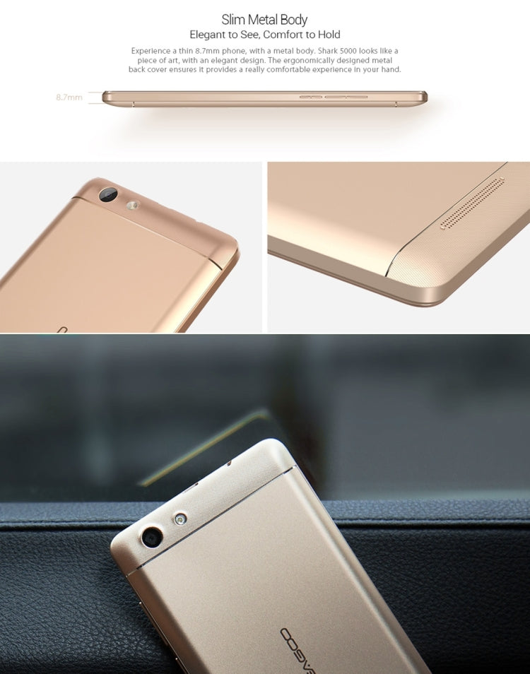 [HK Warehouse] LEAGOO Shark 5000, 1GB+8GB, 5000mAh Large Capacity, 5.5 inch LEAGOO OS 2.0 (Android 6.0) MTK6580A Quad Core up to 1.3GHz, Network: 3G,  OTG, QC, WiFi, BT, Dual SIM