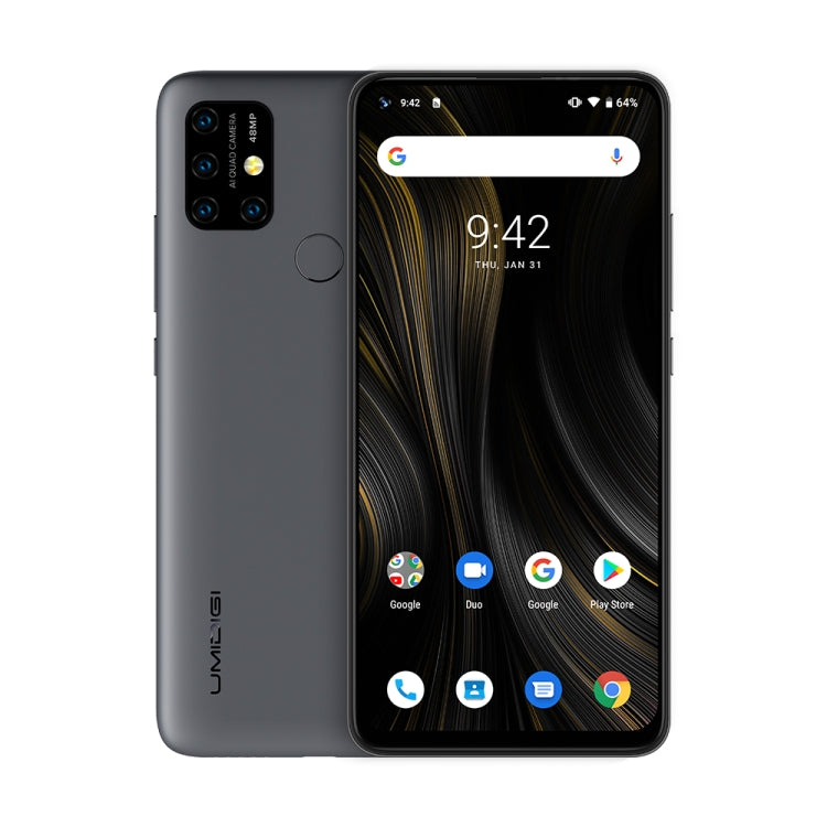 [HK Warehouse] UMIDIGI Power 3, 4GB+64GB, Quad Back Cameras, 6150mAh Battery, Face ID & Fingerprint Identification, 6.53 inch Full Screen Android 10 MTK Helio P60 Octa Core up to 2.0GHz, Network: 4G, OTG, NFC, Dual SIM(Space Grey)
