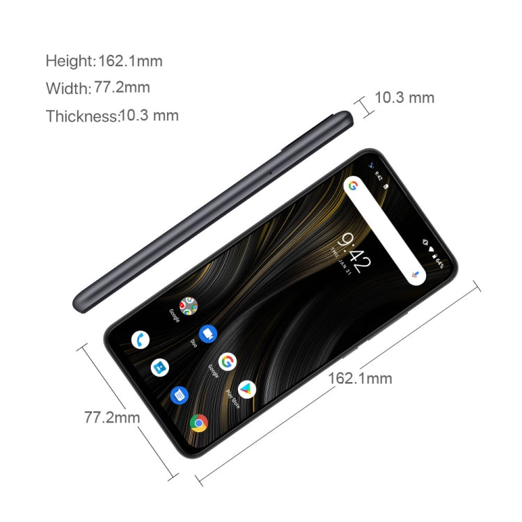 [HK Warehouse] UMIDIGI Power 3, 4GB+64GB, Quad Back Cameras, 6150mAh Battery, Face ID & Fingerprint Identification, 6.53 inch Full Screen Android 10 MTK Helio P60 Octa Core up to 2.0GHz, Network: 4G, OTG, NFC, Dual SIM(Space Grey)