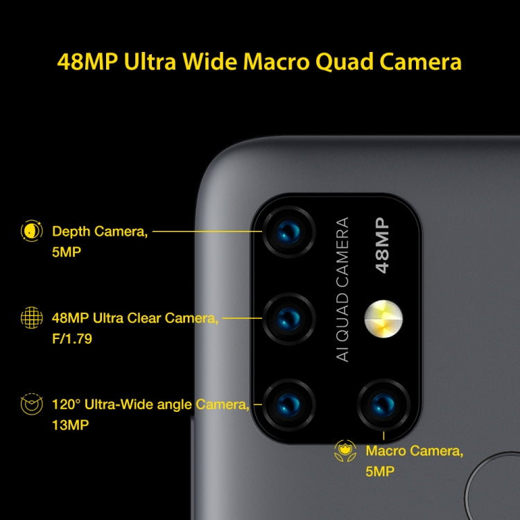 [HK Warehouse] UMIDIGI Power 3, 4GB+64GB, Quad Back Cameras, 6150mAh Battery, Face ID & Fingerprint Identification, 6.53 inch Full Screen Android 10 MTK Helio P60 Octa Core up to 2.0GHz, Network: 4G, OTG, NFC, Dual SIM(Space Grey)